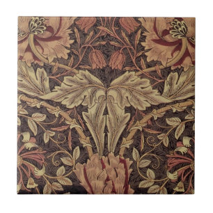 William Morris Honeysuckle Antique Floral Pattern Ceramic Tile