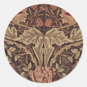 William Morris Honeysuckle Antique Floral Pattern Classic Round Sticker