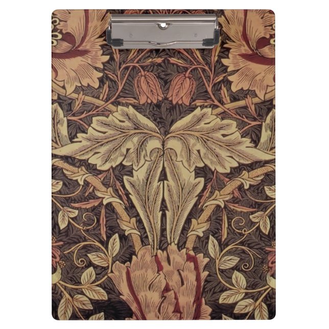 William Morris Honeysuckle Antique Floral Pattern Clipboard (Front)