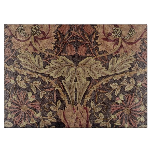 William Morris Honeysuckle Antique Floral Pattern Cutting Board (Front)