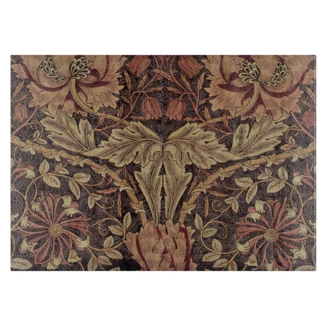 William Morris Honeysuckle Antique Floral Pattern Cutting Board (Front)