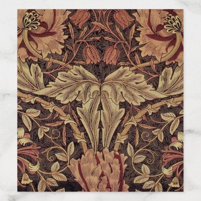William Morris Honeysuckle Antique Floral Pattern Envelope Liner (Design)