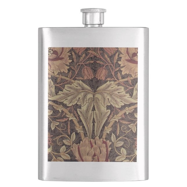 William Morris Honeysuckle Antique Floral Pattern Flask (Front)