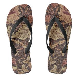 William Morris Honeysuckle Antique Floral Pattern Flip Flops