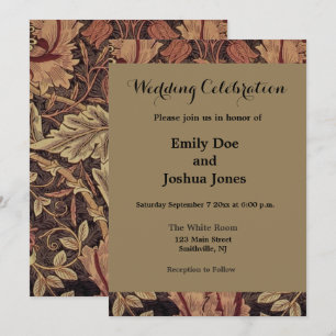 William Morris Honeysuckle Antique Floral Pattern Invitation
