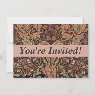 William Morris Honeysuckle Antique Floral Pattern Invitation