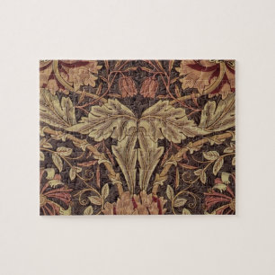 William Morris Honeysuckle Antique Floral Pattern Jigsaw Puzzle