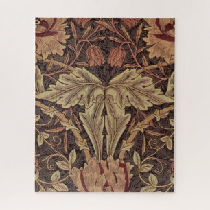 William Morris Honeysuckle Antique Floral Pattern Jigsaw Puzzle