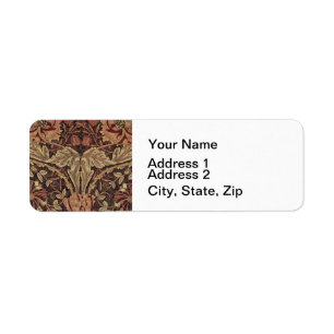 William Morris Honeysuckle Antique Floral Pattern Label