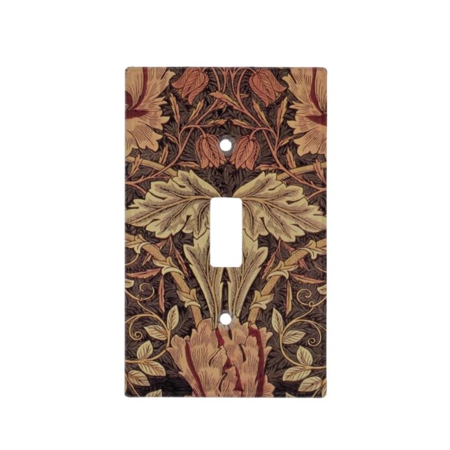 William Morris Honeysuckle Antique Floral Pattern Light Switch Cover (Front)