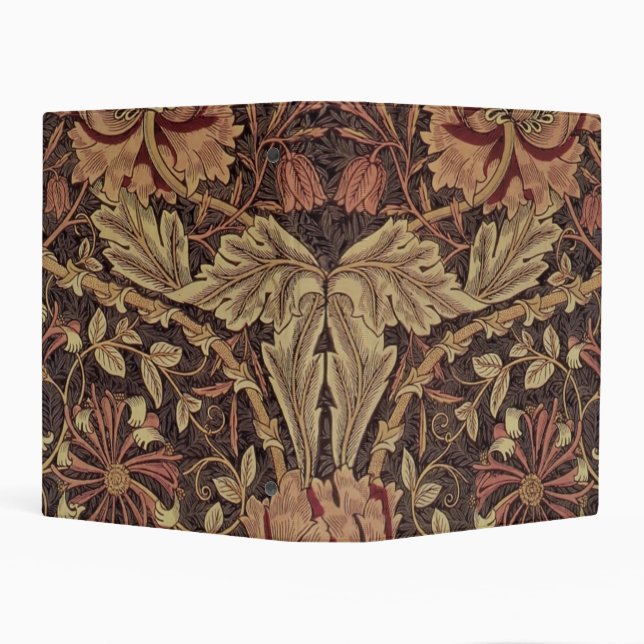 William Morris Honeysuckle Antique Floral Pattern Mini Binder (Background)