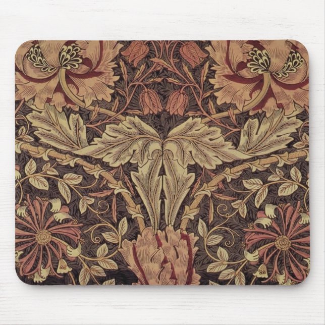 William Morris Honeysuckle Antique Floral Pattern Mouse Pad (Front)