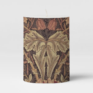 William Morris Honeysuckle Antique Floral Pattern Pillar Candle