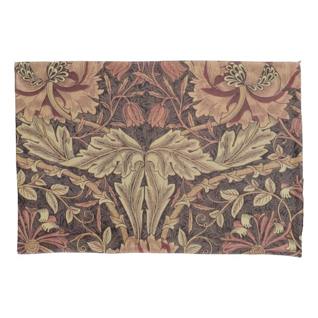 William Morris Honeysuckle Antique Floral Pattern Pillow Case (Front)