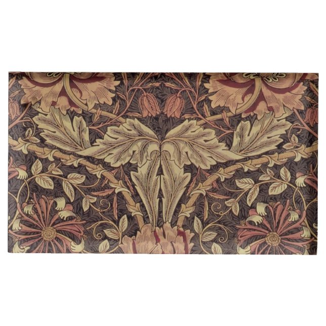 William Morris Honeysuckle Antique Floral Pattern Place Card Holder (Front)