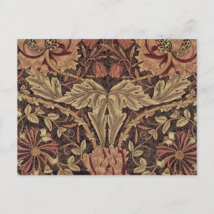 William Morris Honeysuckle Antique Floral Pattern Postcard