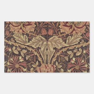 William Morris Honeysuckle Antique Floral Pattern Rectangular Sticker