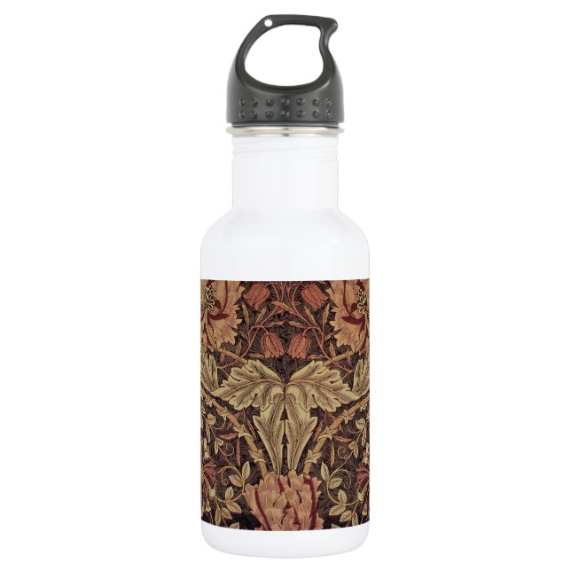 William Morris Honeysuckle Antique Floral Pattern Stainless Steel Water Bottle (Front)