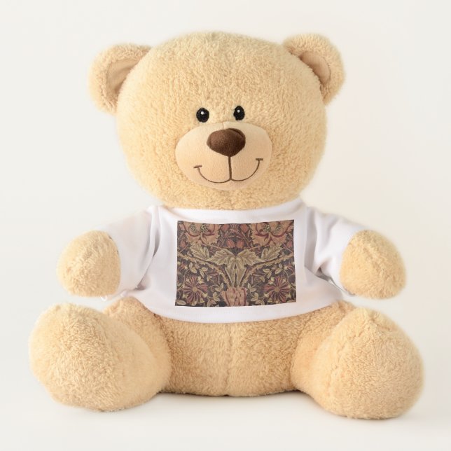 William Morris Honeysuckle Antique Floral Pattern Teddy Bear (Front)