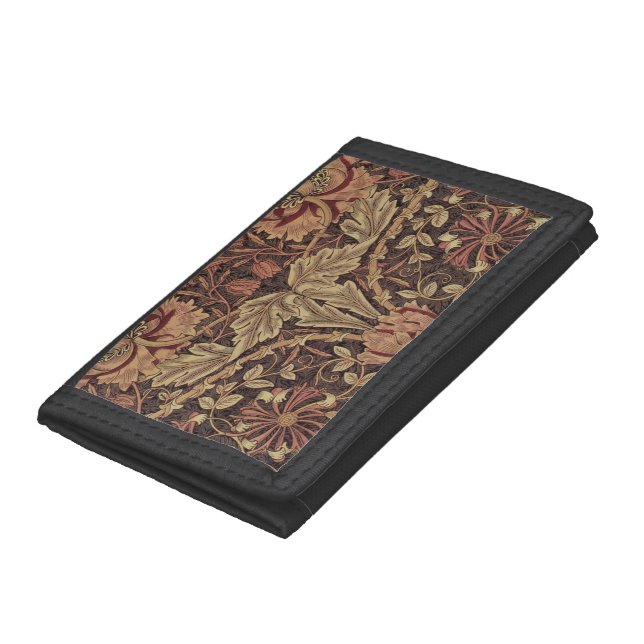 William Morris Honeysuckle Antique Floral Pattern Trifold Wallet (Bottom)