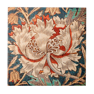 William Morris Honeysuckle Arts Crafts Floral Tile
