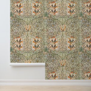 William Morris Honeysuckle Beige Floral Pattern Wallpaper