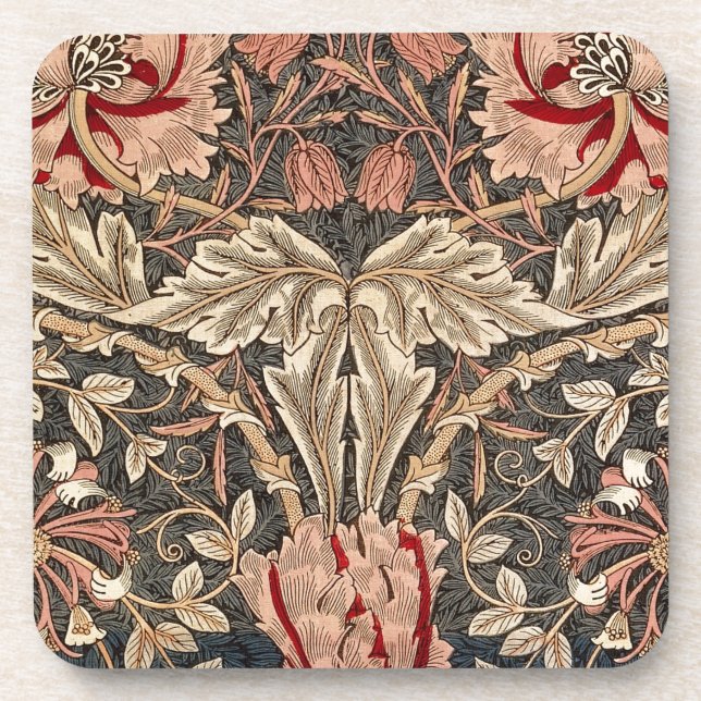 William Morris Honeysuckle Beverage Coaster (Front)