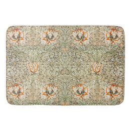 William * Morris Honeysuckle Botanical Peach Green Bath Mat