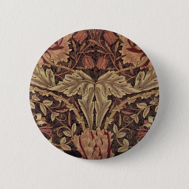 William Morris Honeysuckle Classic English Art Button (Front)