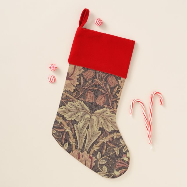 William Morris Honeysuckle Classic English Art Christmas Stocking (Front)