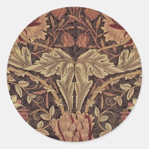 William Morris Honeysuckle Classic English Art Classic Round Sticker