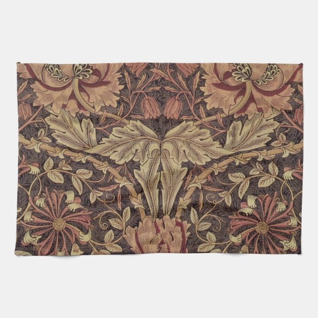 William Morris Honeysuckle Classic English Art Kitchen Towel (Horizontal)