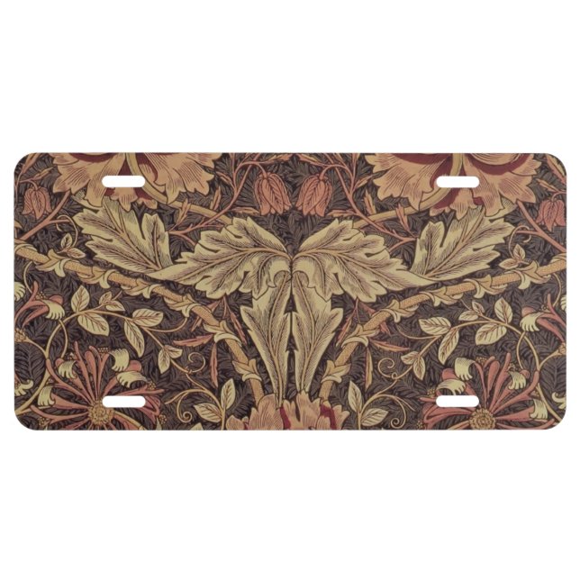 William Morris Honeysuckle Classic English Art License Plate (Front)