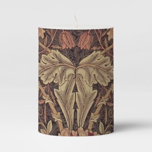 William Morris Honeysuckle Classic English Art Pillar Candle