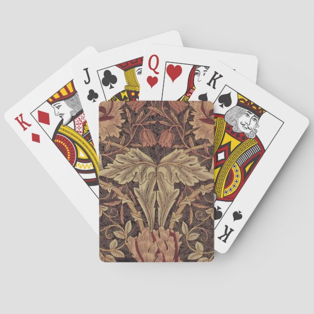 William Morris Honeysuckle Classic English Art Poker Cards (Back)
