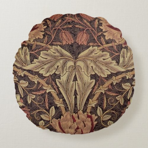 William Morris Honeysuckle Classic English Art Round Pillow