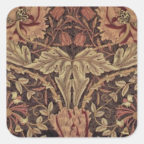 William Morris Honeysuckle Classic English Art Square Sticker