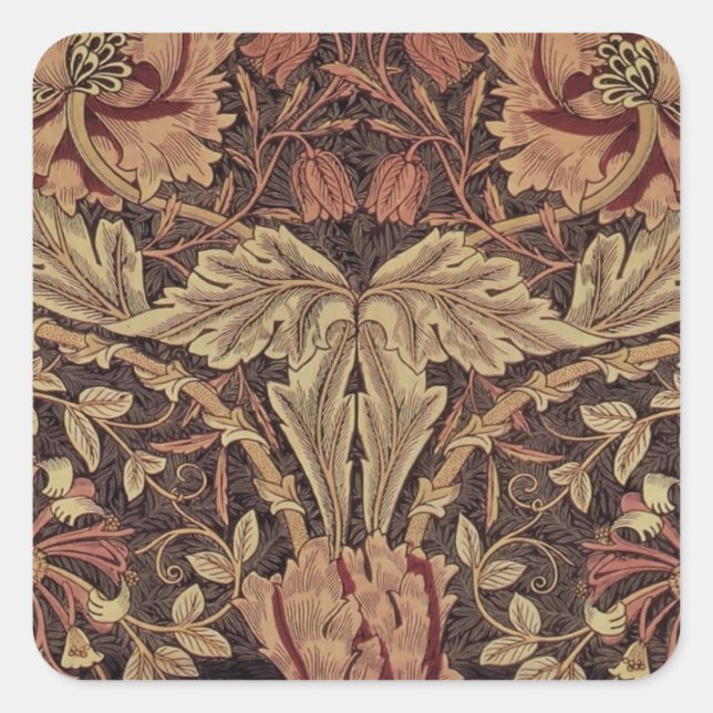 William Morris Honeysuckle Classic English Art Square Sticker (Front)
