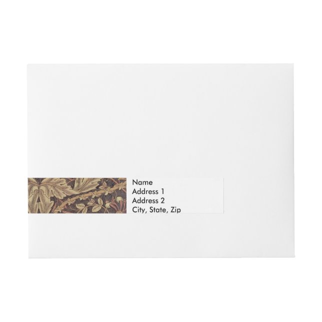 William Morris Honeysuckle Classic English Art Wrap Around Address Label (Front)