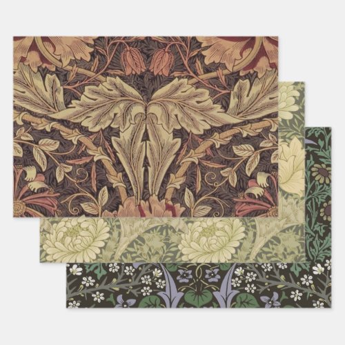 William Morris Honeysuckle Classic English Art Wrapping Paper Sheets