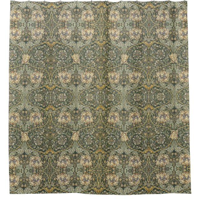  William Morris Honeysuckle Design Shower Curtain (Front)