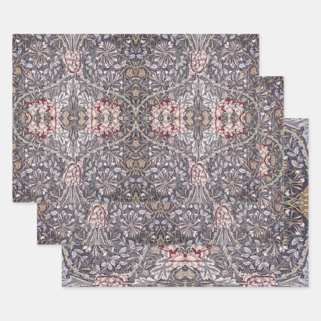  William Morris Honeysuckle Design Wrapping Paper Sheets (Set)