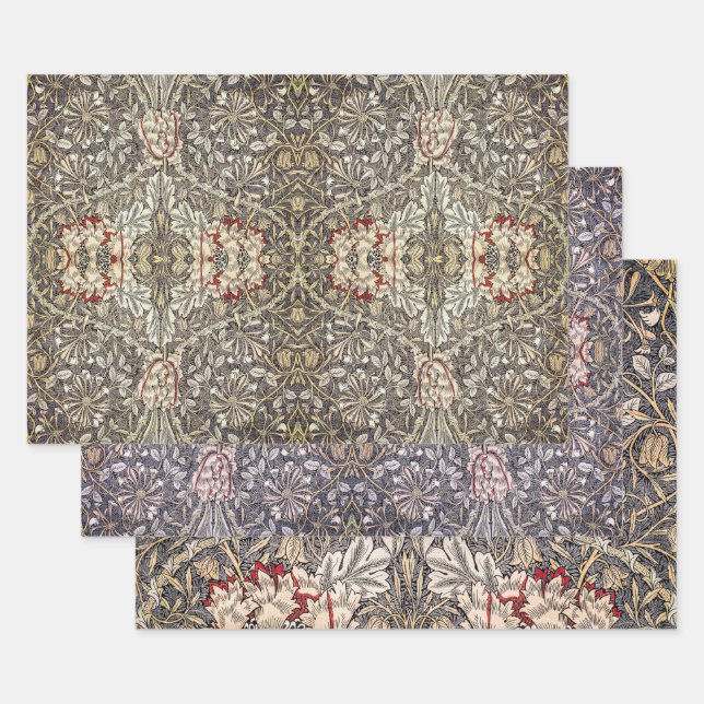  William Morris Honeysuckle Design Wrapping Paper Sheets (Set)