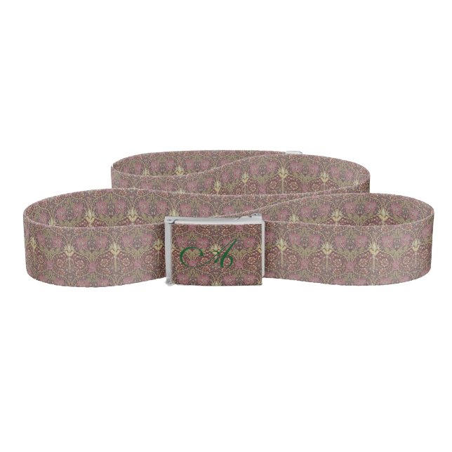 William Morris, Honeysuckle, floral. pattern, art Belt (Zig-Zag)