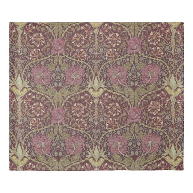 William Morris, Honeysuckle, floral. pattern, art Duvet Cover (Front)