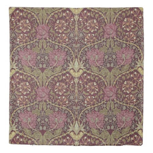 William Morris Honeysuckle floral pattern art Duvet Cover