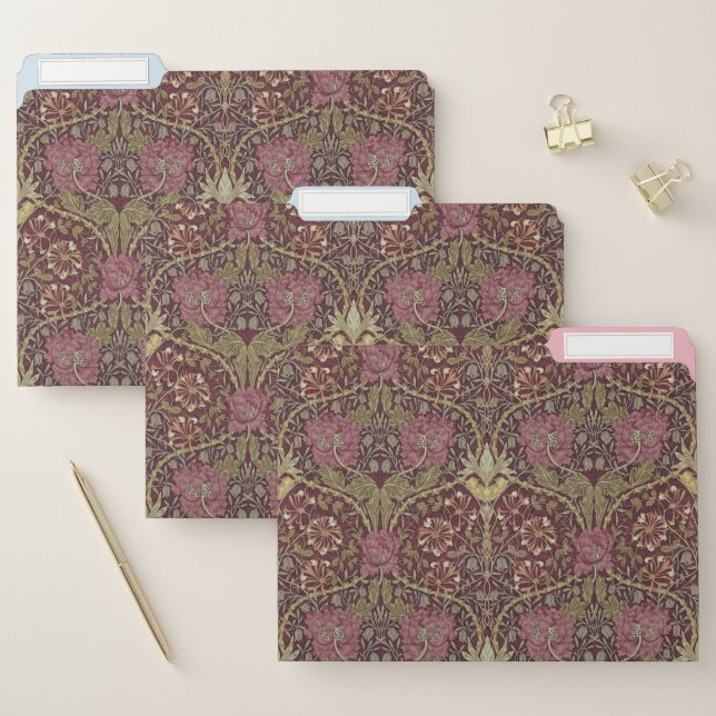 William Morris, Honeysuckle, floral. pattern, art File Folder (Set)