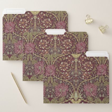 William Morris, Honeysuckle, floral. pattern, art File Folder
