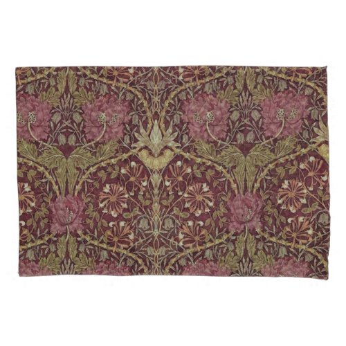William Morris Honeysuckle floral pattern art Pillow Case