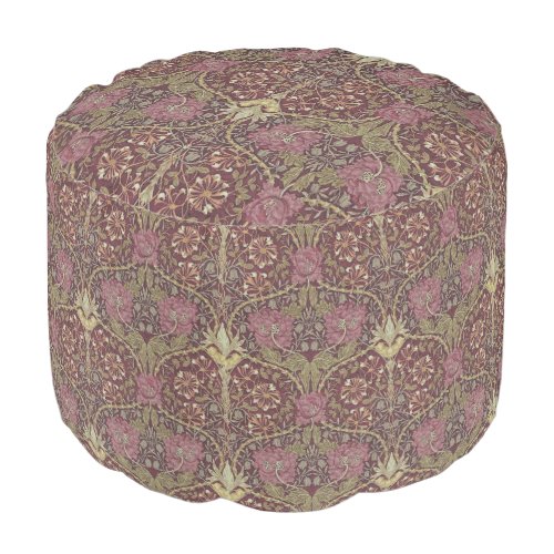 William Morris Honeysuckle floral pattern art Pouf